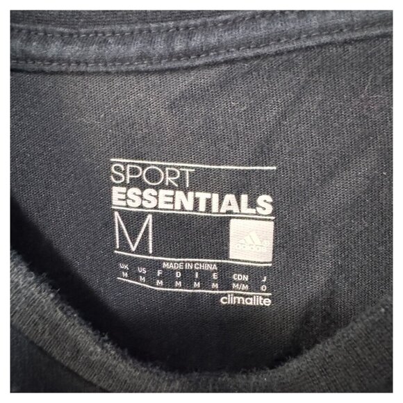 adidas logo T-shirt cut and sew short sleeve cotton black medium - Picture 2 of 5